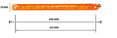 8X 12V 24V 15 SMD LED SIDE MARKER ORANGE LIGHTS LAMPS TRAILER TRUCK LORRY 9.5" - Image 2